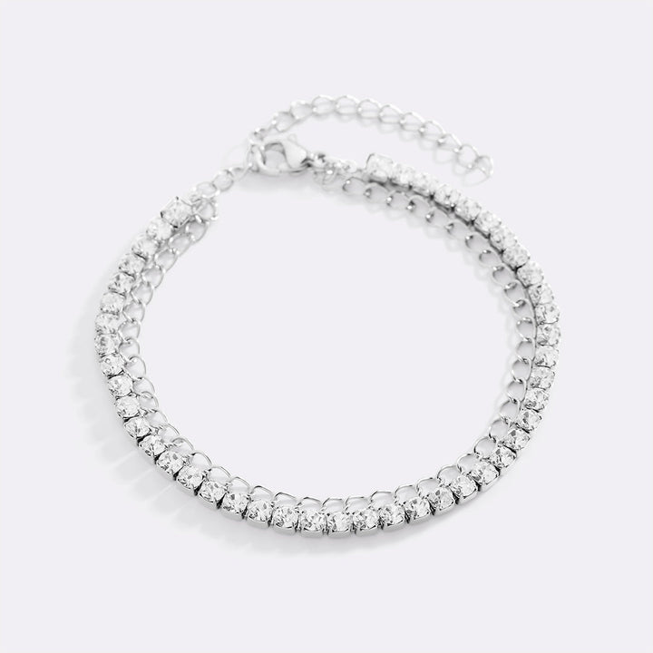Pulseira de Ténis com Dupla Corrente