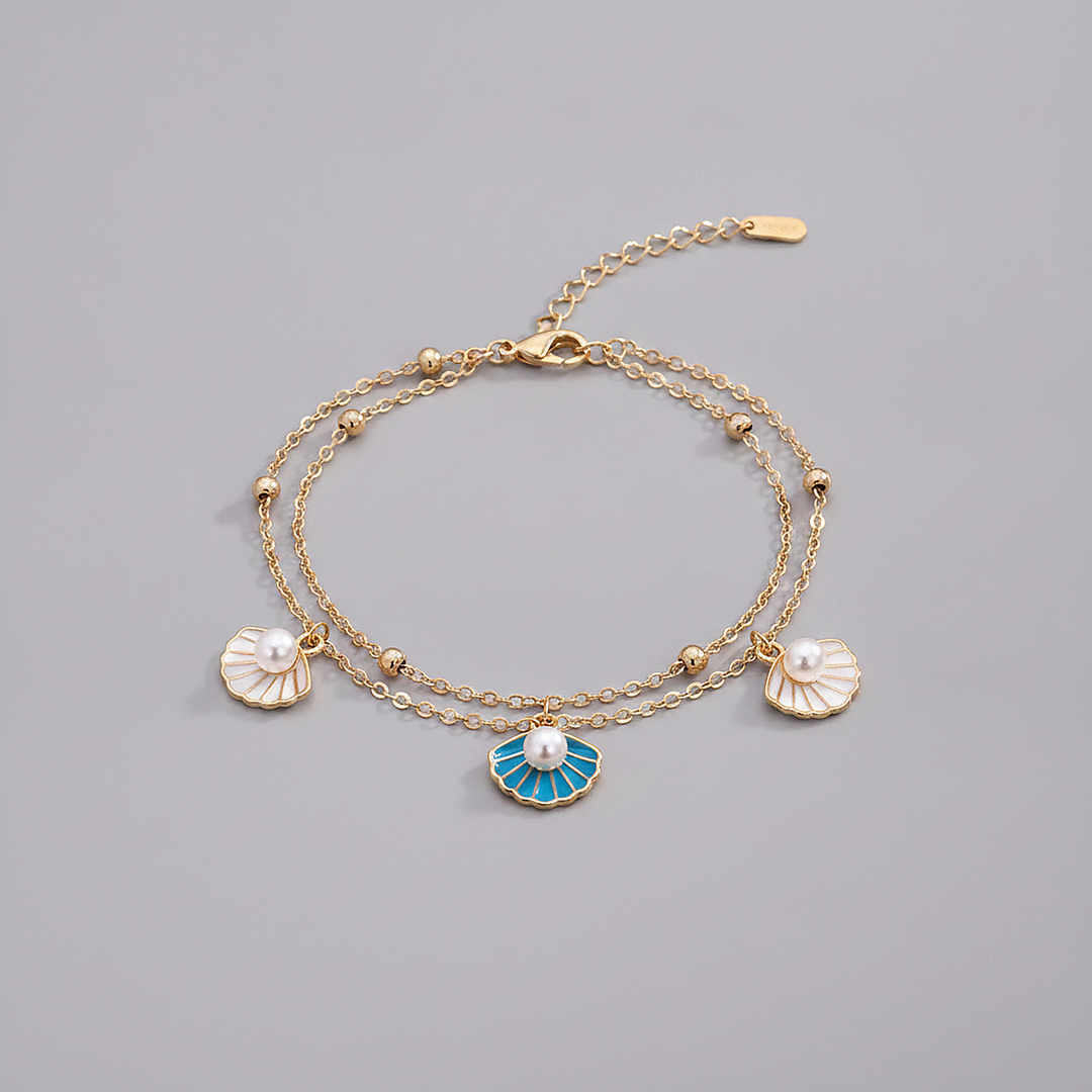 Pulsera de perlas color cereza