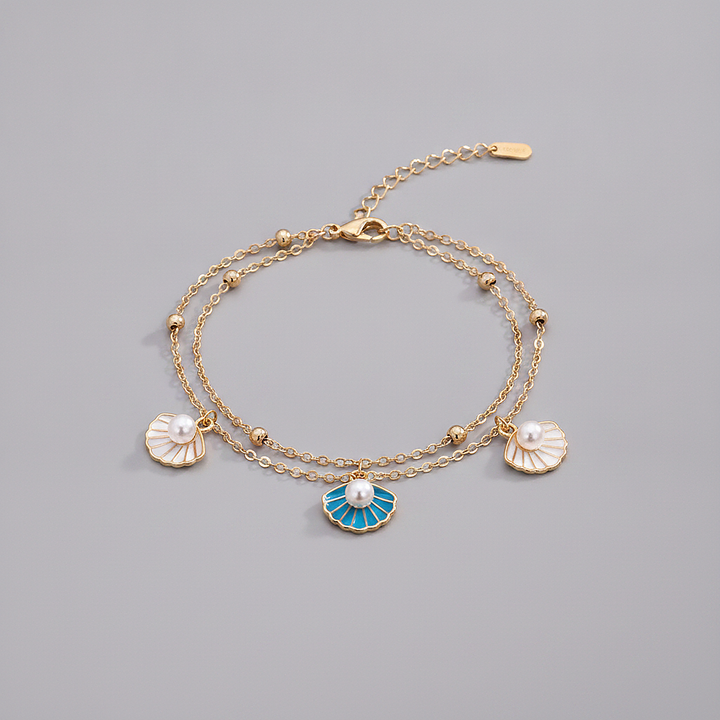 Pulsera de perlas color cereza