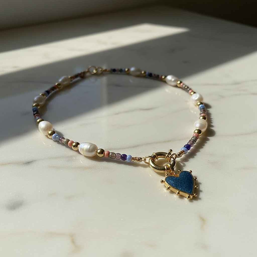Zwart Hart Gouden Ketting