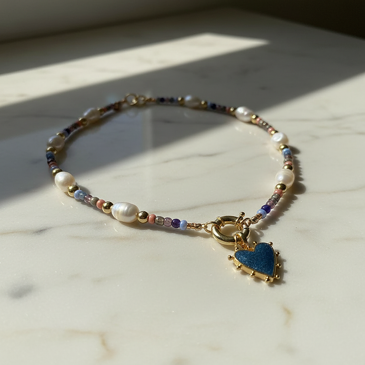 Zwart Hart Gouden Ketting