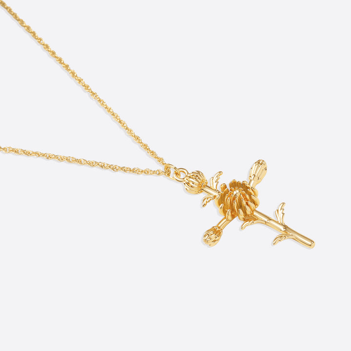 Bloemenkruis Hanger Ketting