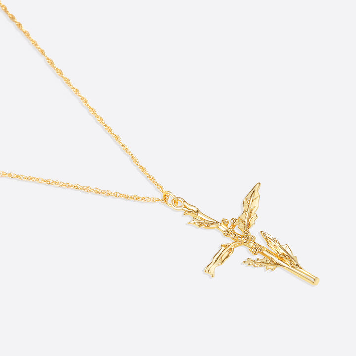 Bloemenkruis Hanger Ketting