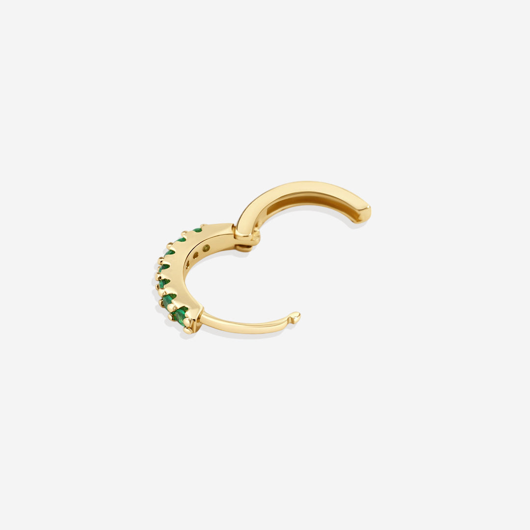Boucles d'oreilles créoles dormeuses avec pierre précieuse