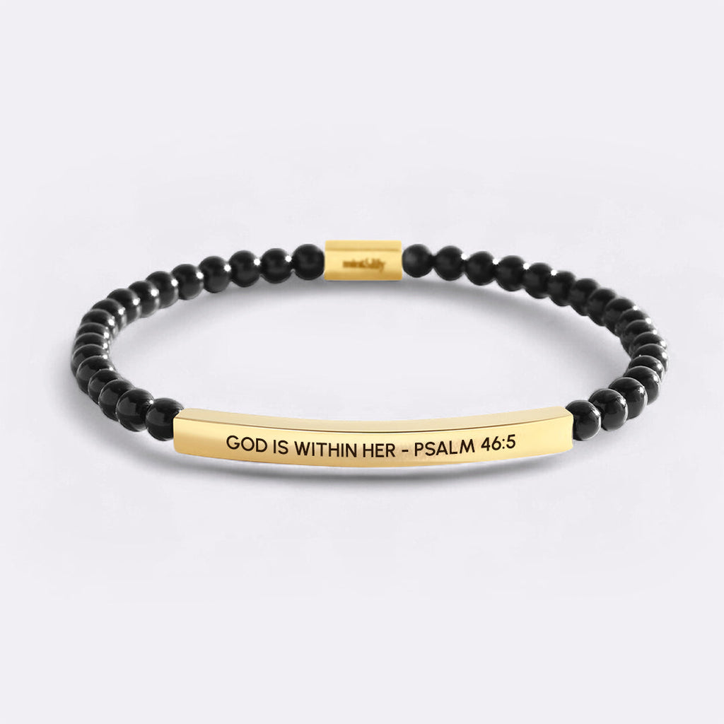 Dio è dentro di lei - Salmo 46:5 Bracciale ispiratore con perline