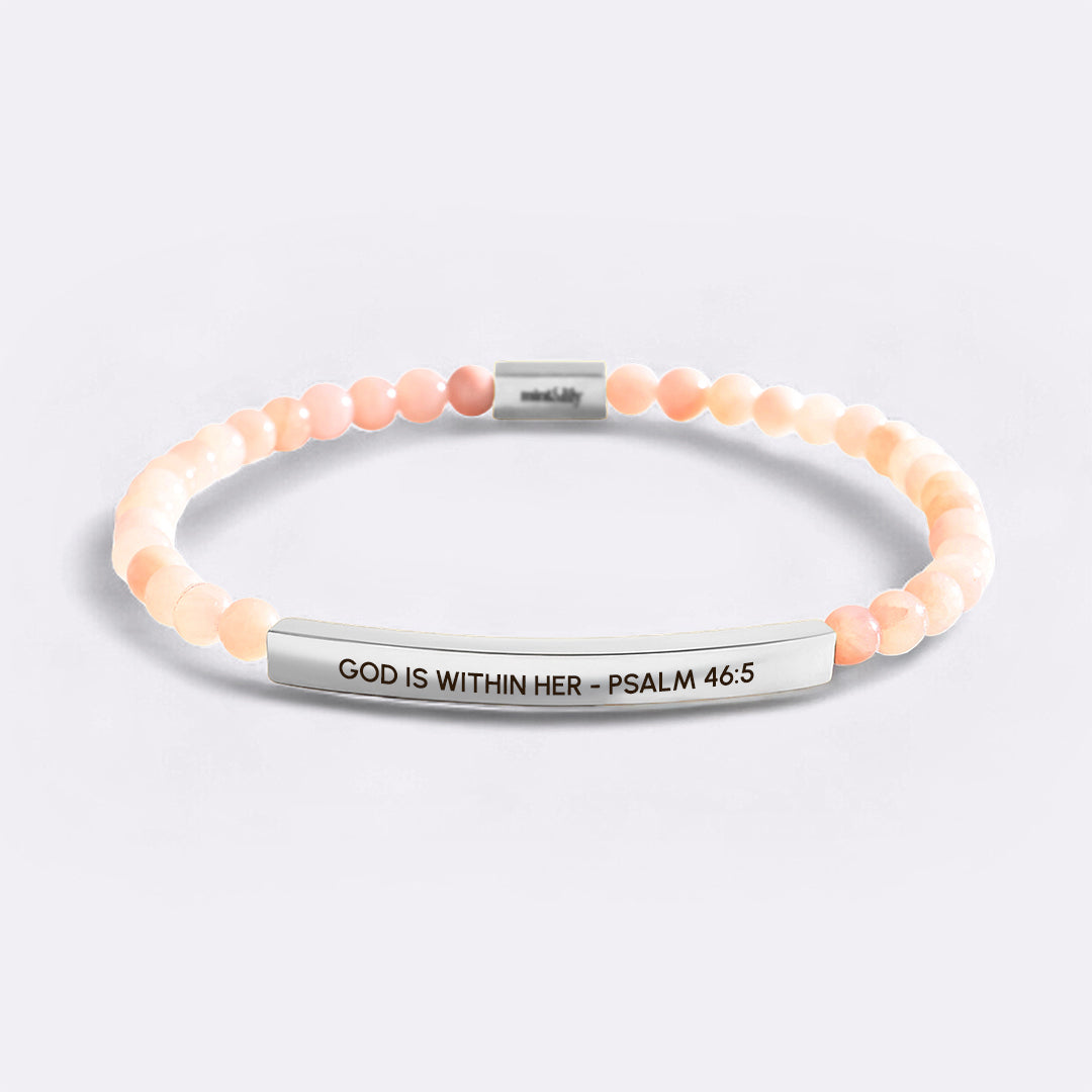 Dio è dentro di lei - Salmo 46:5 Bracciale ispiratore con perline