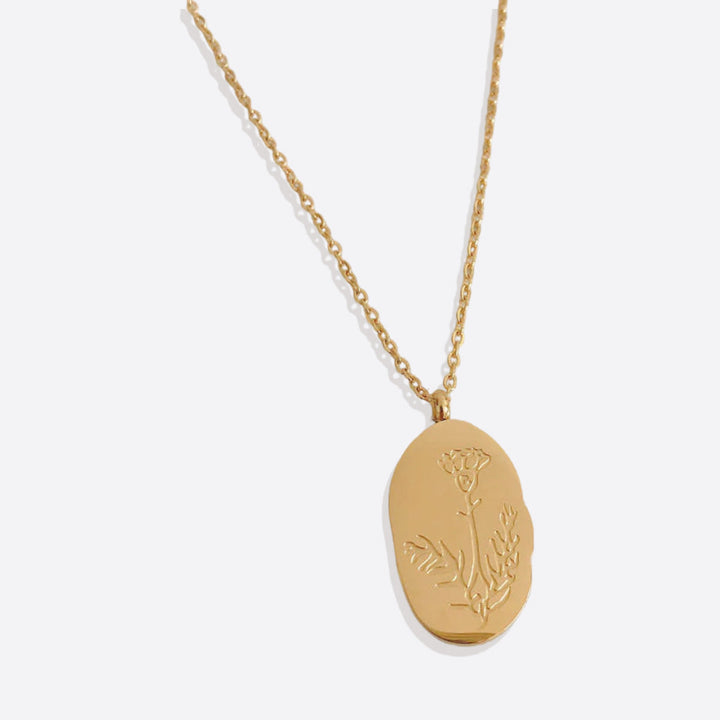 Collier Pendentif Fleur de Naissance Dorée
