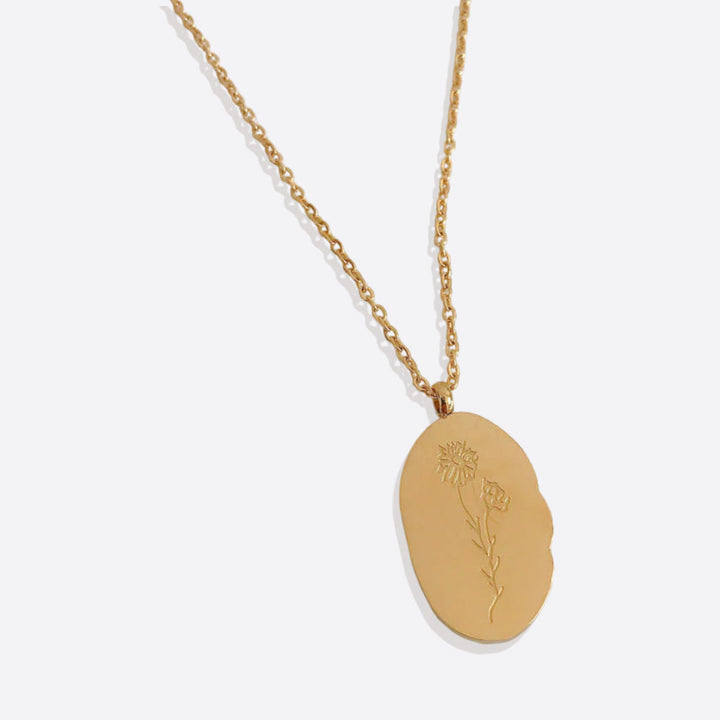 Collier Pendentif Fleur de Naissance Dorée