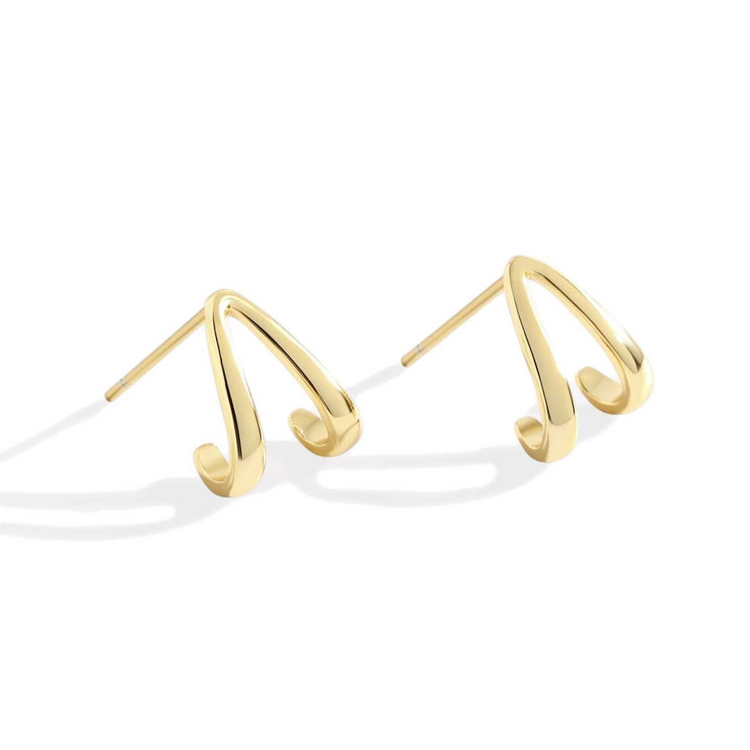Boucles d'oreilles créoles Wishbone en or
