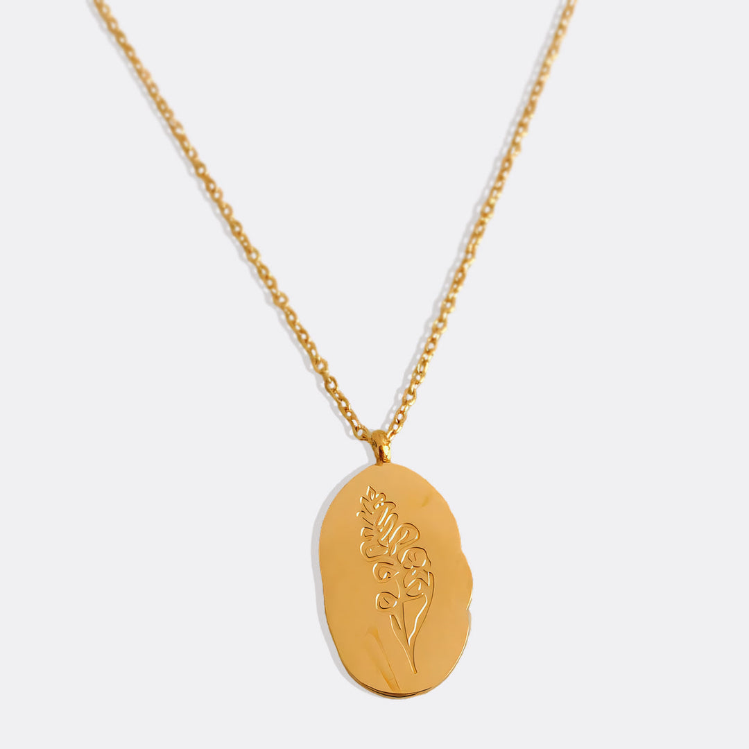 Collier Pendentif Fleur de Naissance Dorée