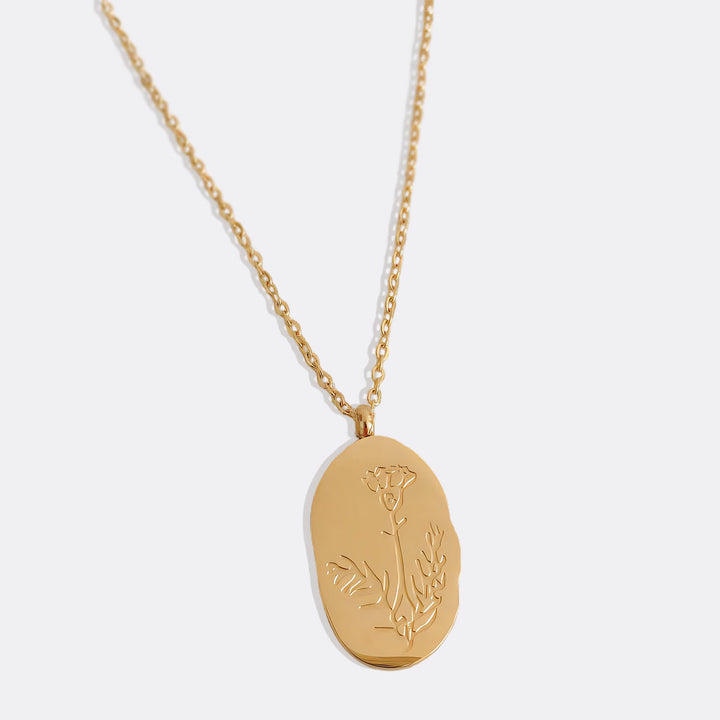 Collier Pendentif Fleur de Naissance Dorée