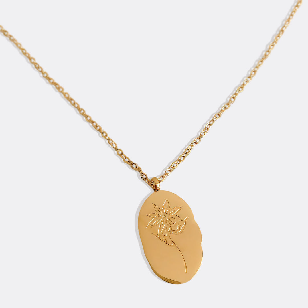 Collier Pendentif Fleur de Naissance Dorée