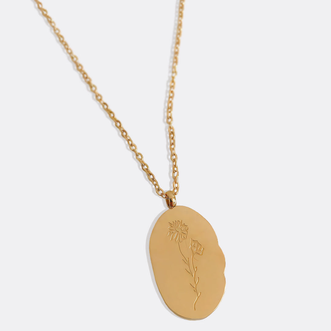 Collier Pendentif Fleur de Naissance Dorée