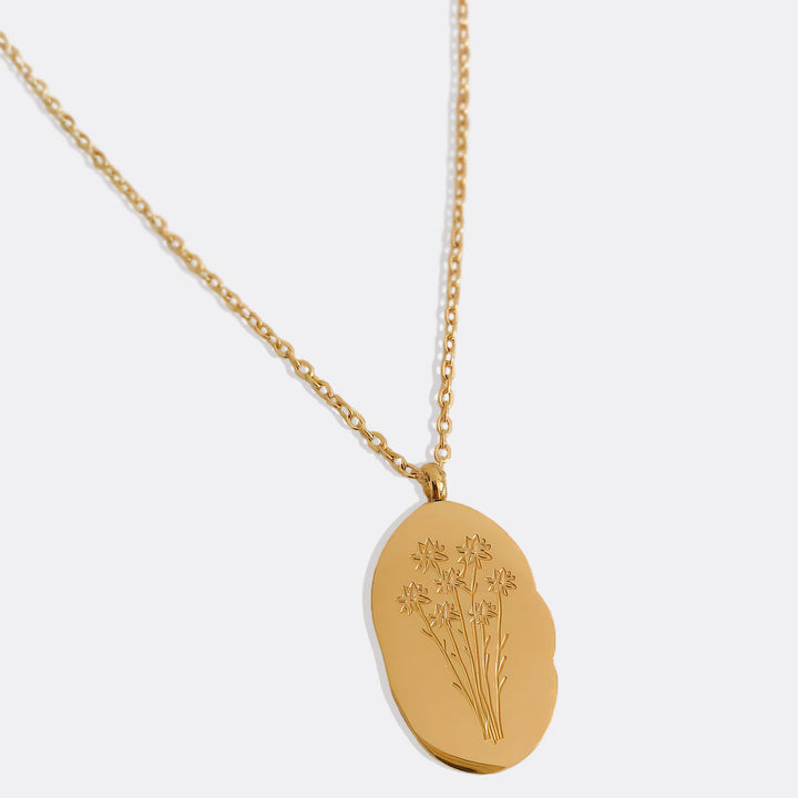 Collier Pendentif Fleur de Naissance Dorée