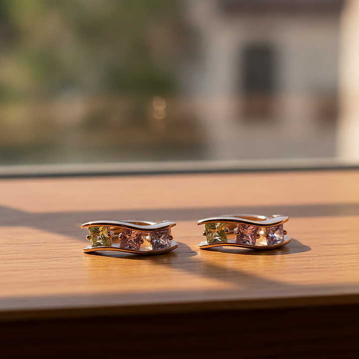 Pendientes Elise de circonita cúbica
