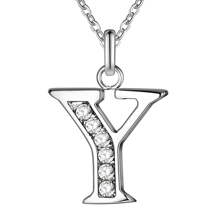 Collier Satellite Lettre avec Accent en Cristal
