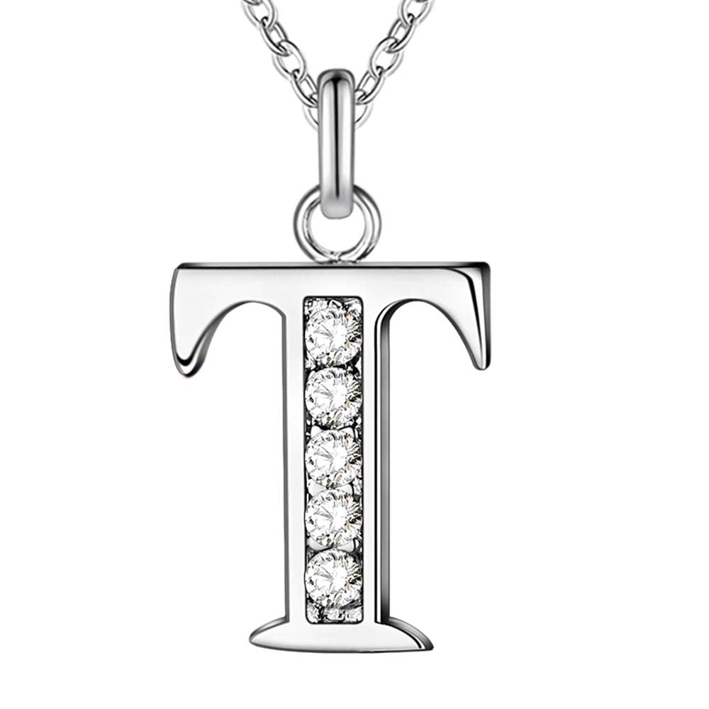 Collier Satellite Lettre avec Accent en Cristal
