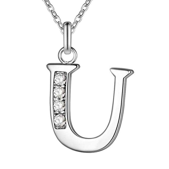 Collier Satellite Lettre avec Accent en Cristal