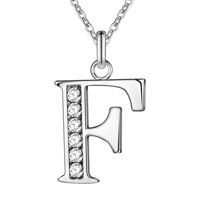 Collier Satellite Lettre avec Accent en Cristal