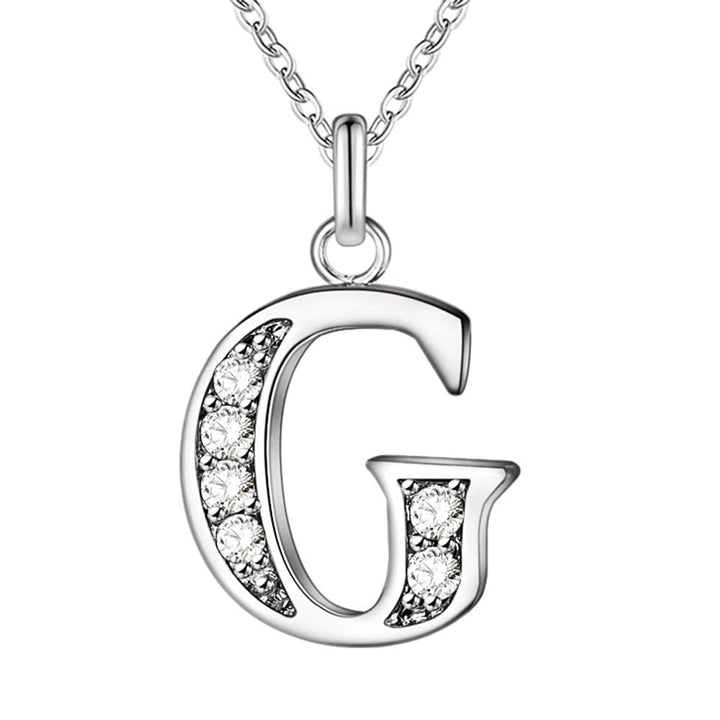 Collier Satellite Lettre avec Accent en Cristal
