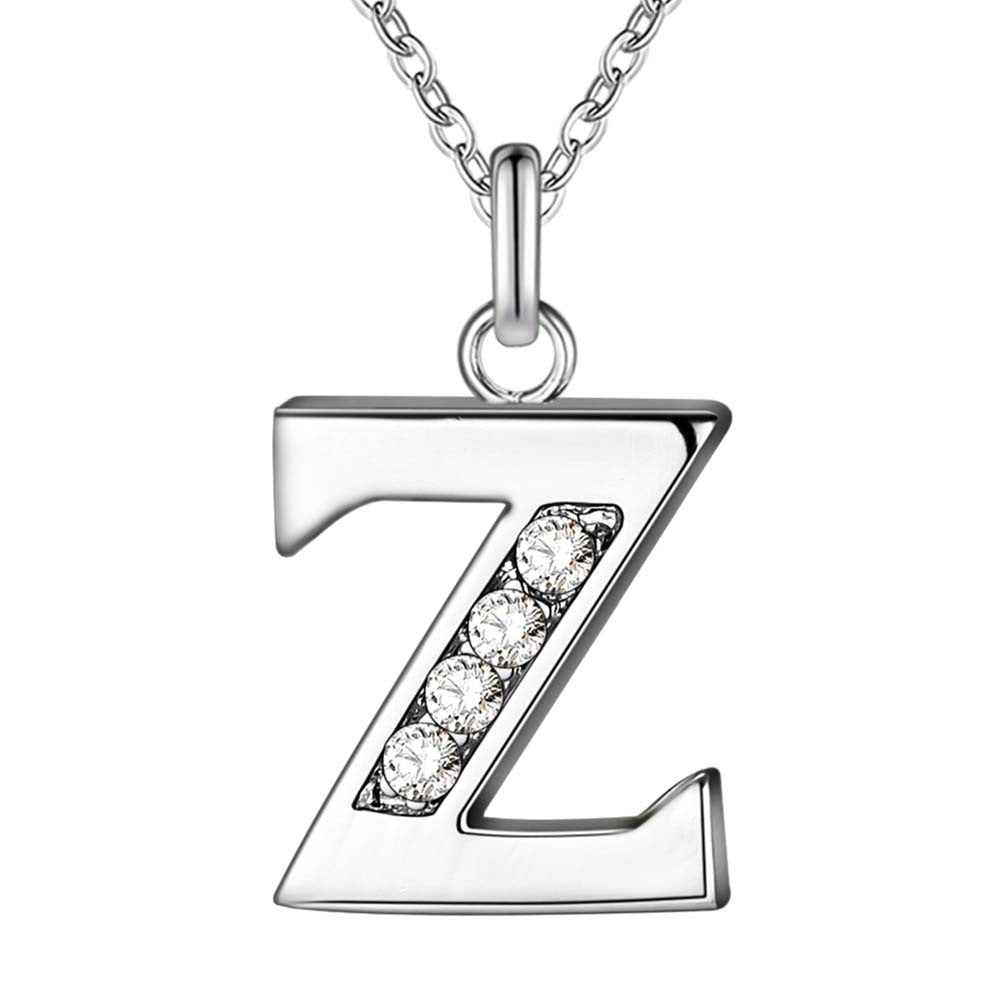 Collier Satellite Lettre avec Accent en Cristal