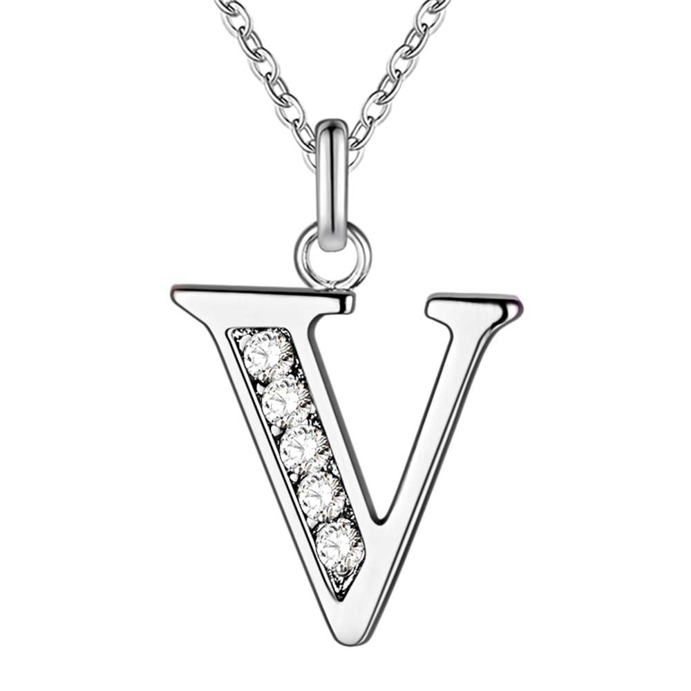 Collier Satellite Lettre avec Accent en Cristal