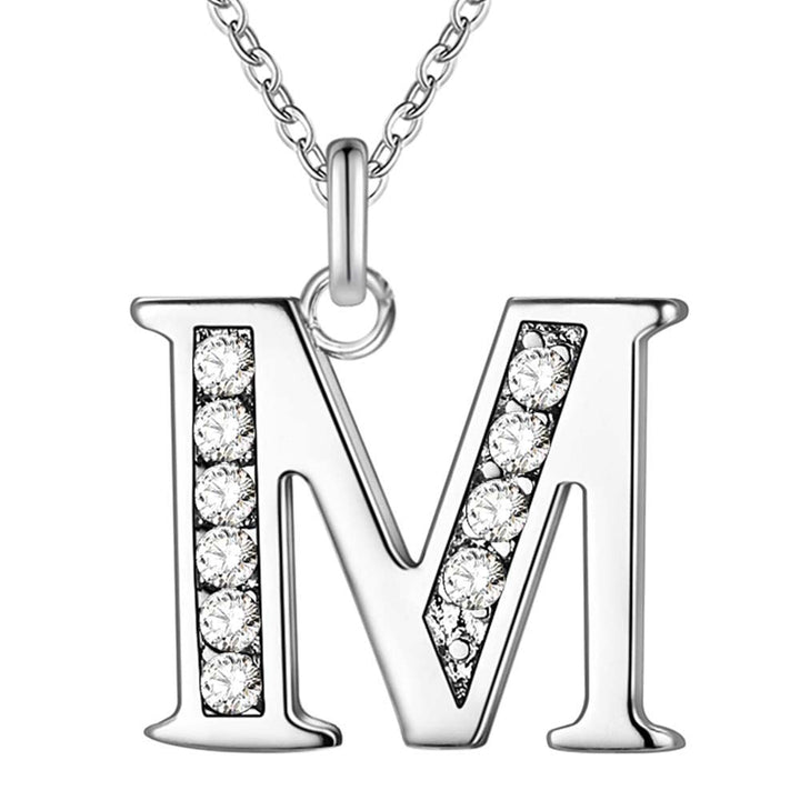 Collier Satellite Lettre avec Accent en Cristal