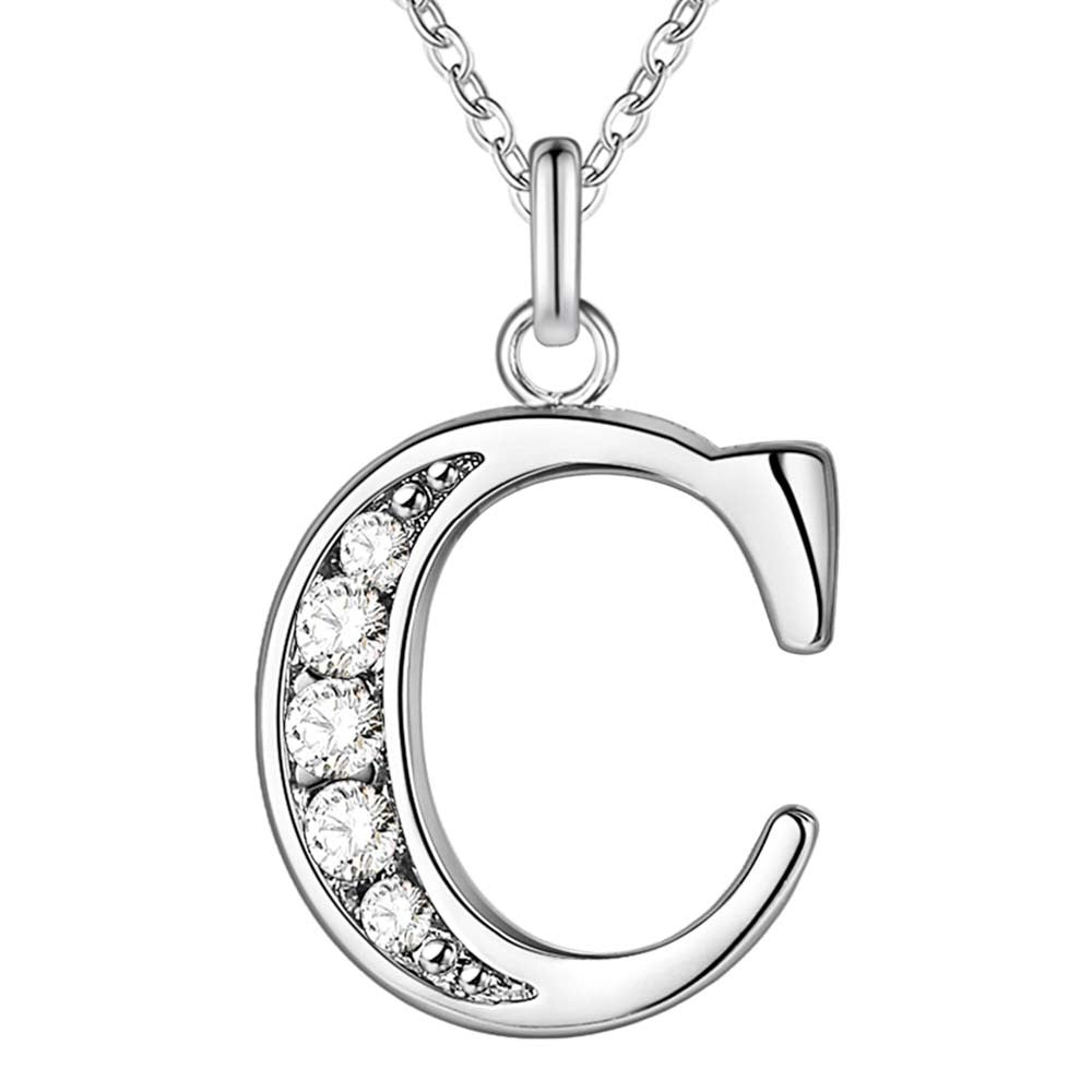 Collier Satellite Lettre avec Accent en Cristal