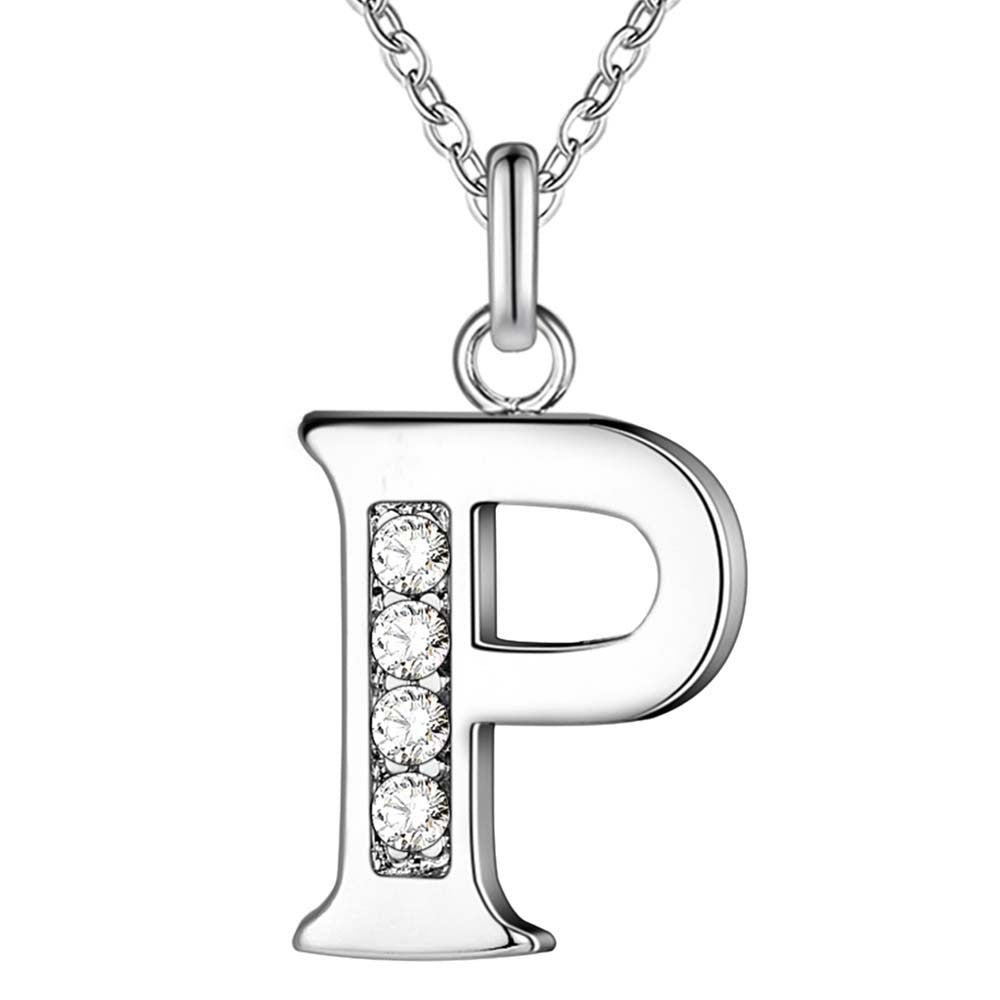 Collier Satellite Lettre avec Accent en Cristal