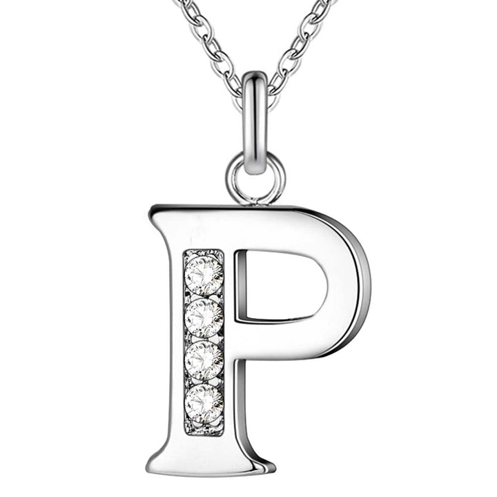 Collier Satellite Lettre avec Accent en Cristal