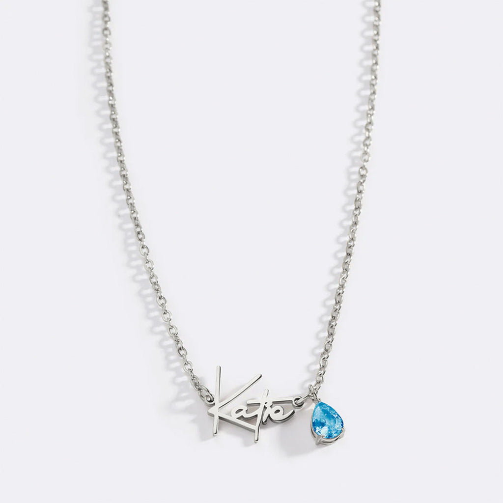 Handmade Birthstone Name Necklace