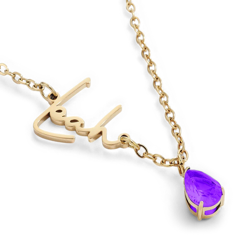 Handmade Birthstone Name Necklace
