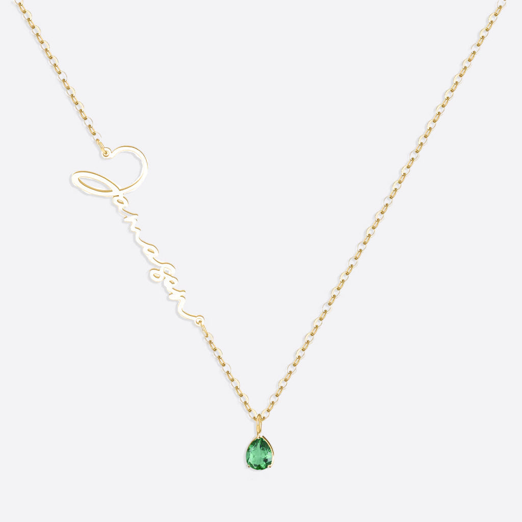 Handmade Birthstone Name Necklace
