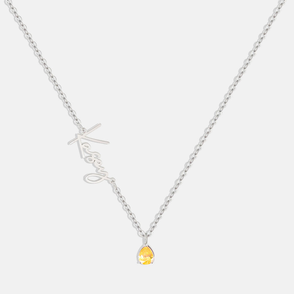 Handmade Birthstone Name Necklace