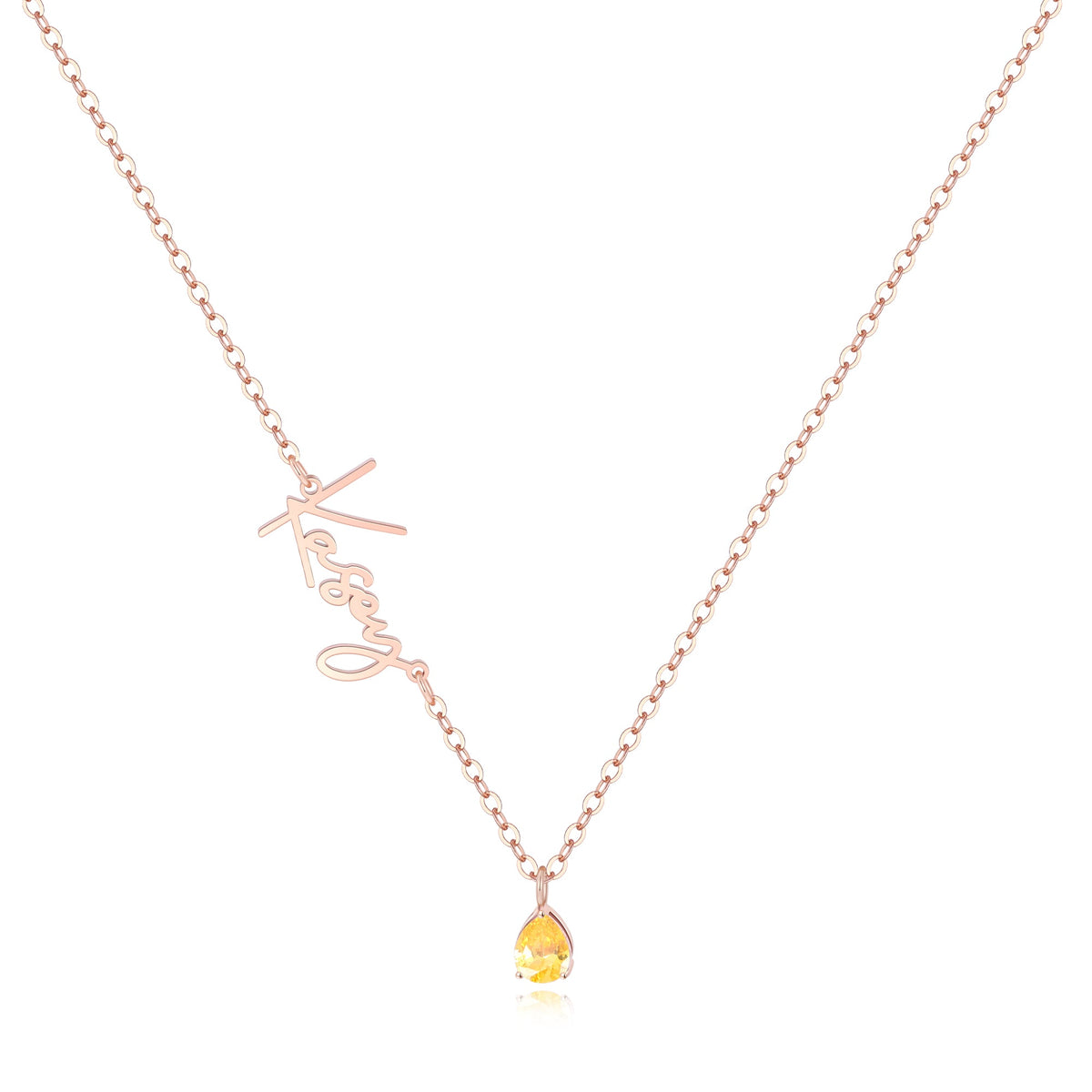 Handmade Birthstone Name Necklace