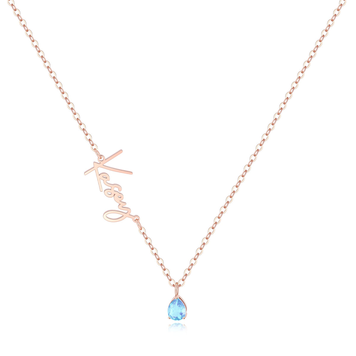 Handmade Birthstone Name Necklace