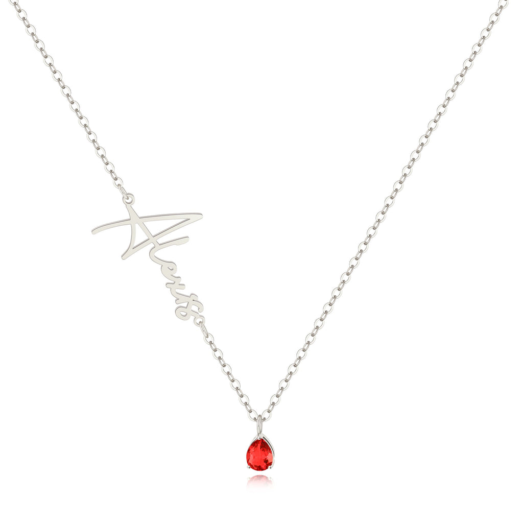 Handmade Birthstone Name Necklace