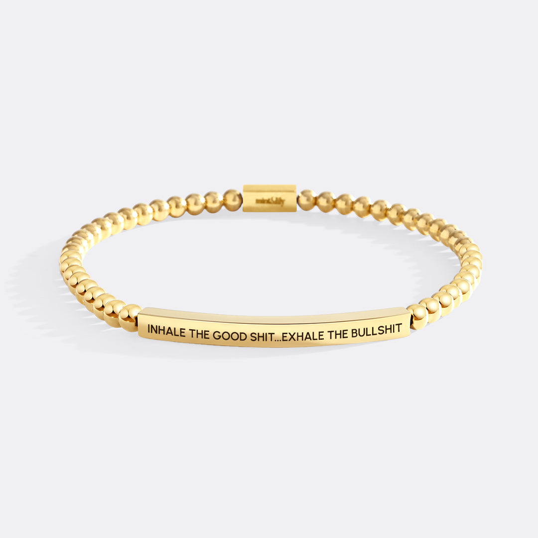 Bracciale Ispiratore con Perline Inala il Buono... Espira le Sciocchezze