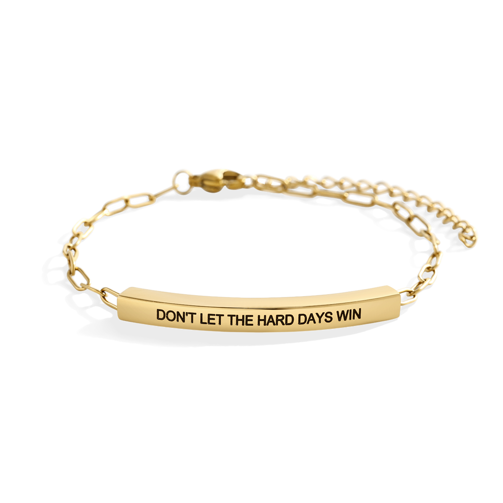 Bracciale ispiratore a catena a clip "Non lasciare che i giorni difficili vincano"