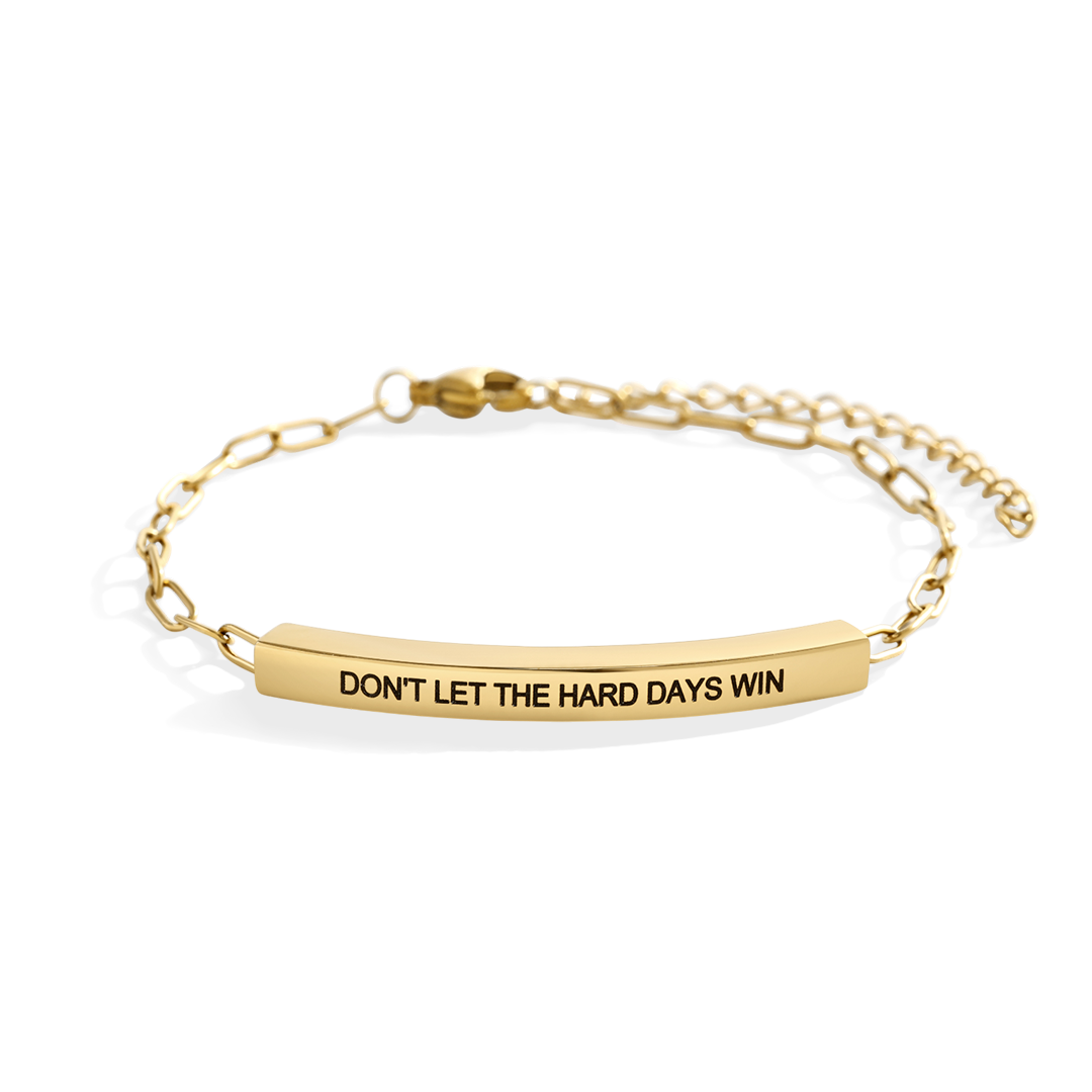 Bracciale ispiratore a catena a clip "Non lasciare che i giorni difficili vincano"