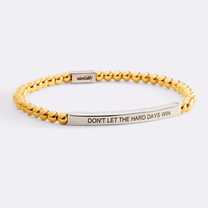 Bracciale ispiratore con perline "Non lasciare che i giorni difficili vincano"