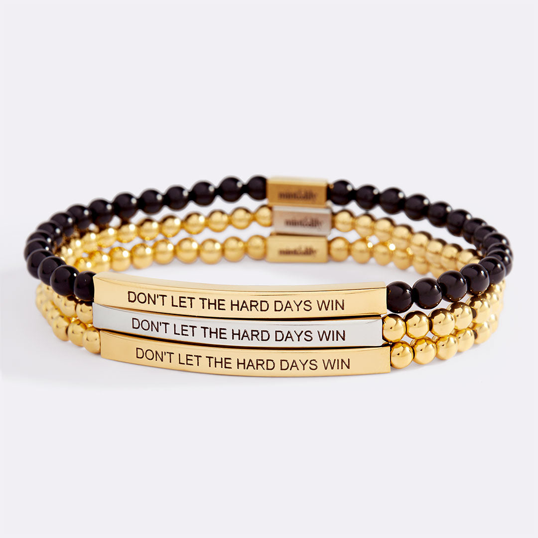 Bracciale ispiratore con perline "Non lasciare che i giorni difficili vincano"