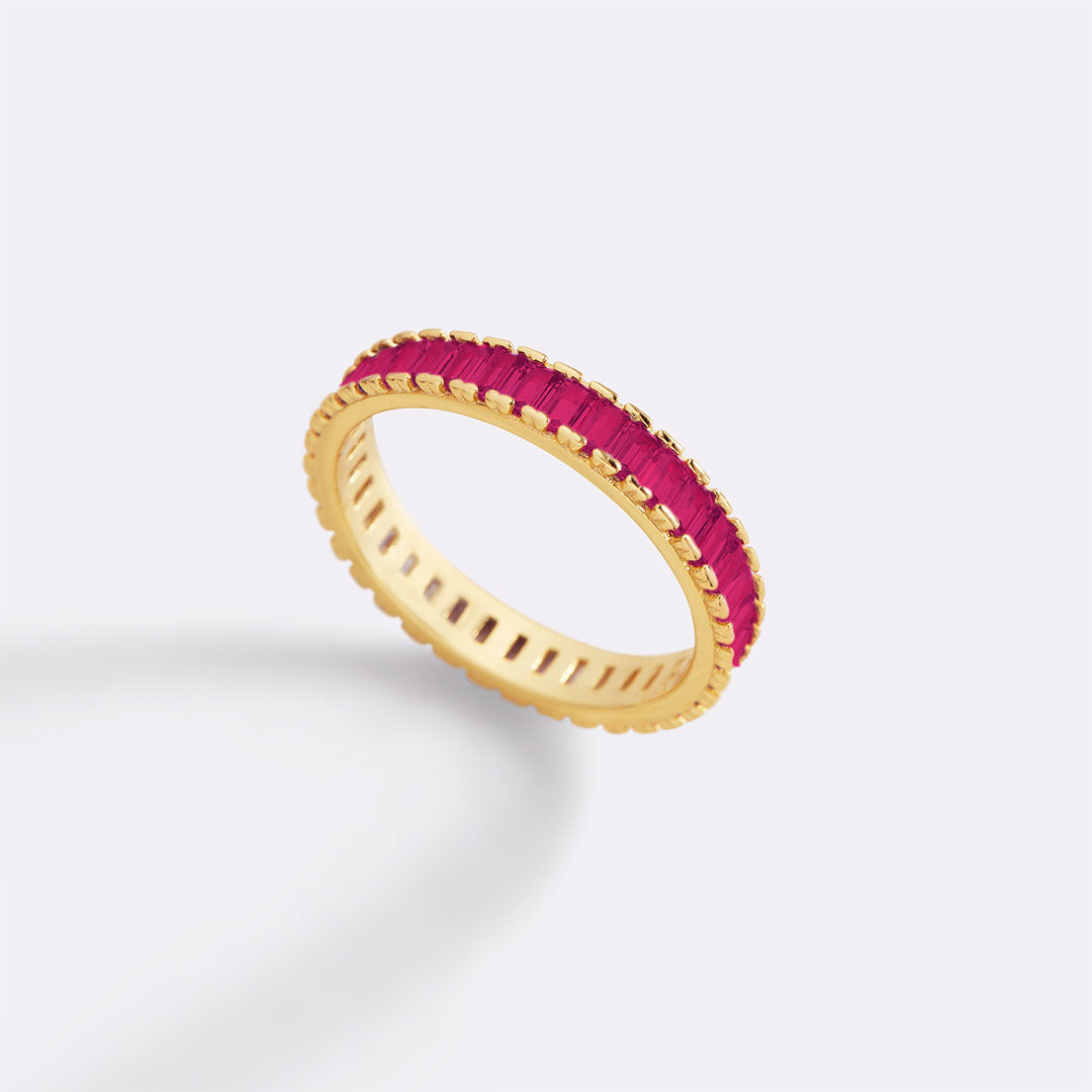 Baguette Birthstone Eternity Band