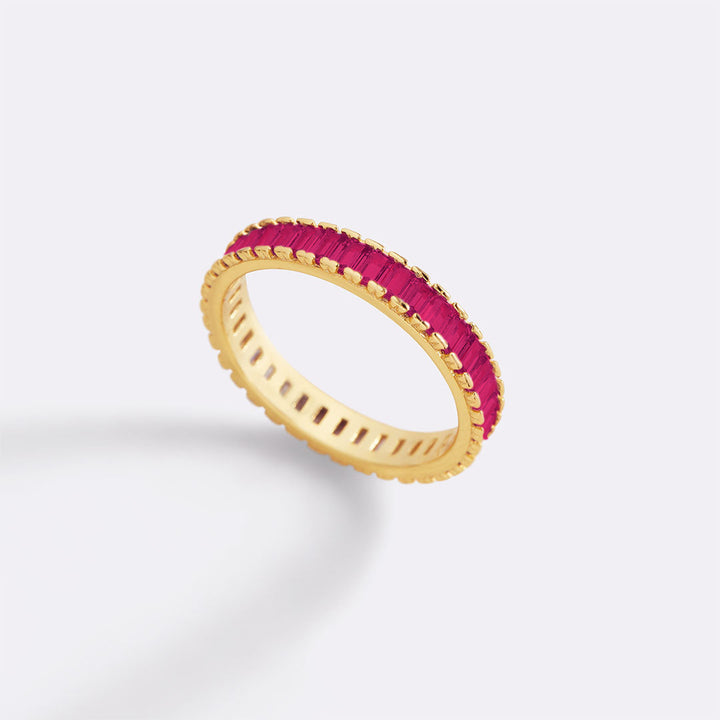 Baguette Birthstone Eternity Band
