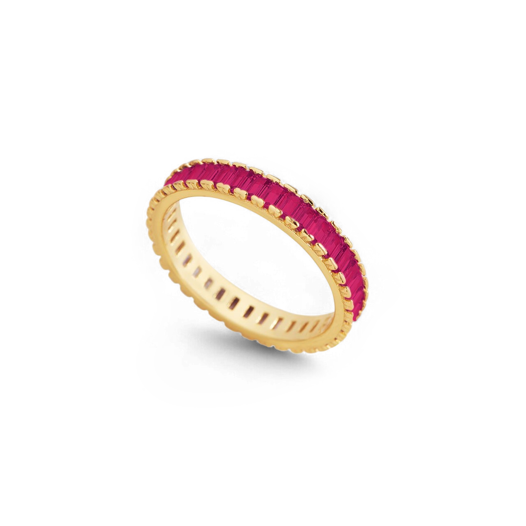 Baguette Birthstone Eternity Band