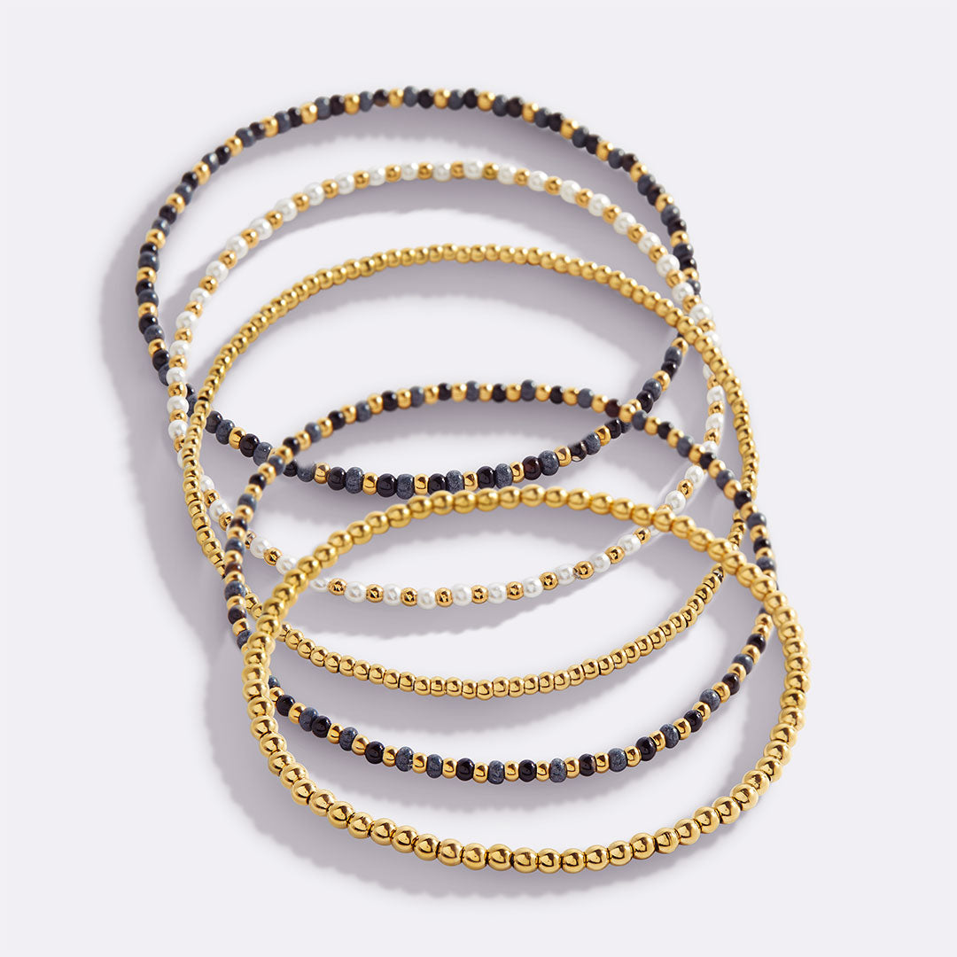 Ensemble de bracelets empilables Weather the Storm avec perles