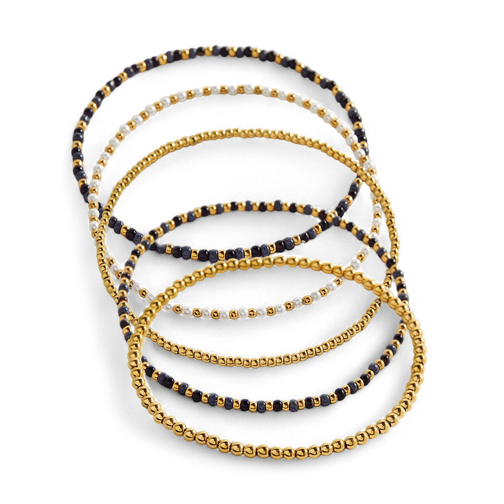 Ensemble de bracelets empilables Weather the Storm avec perles