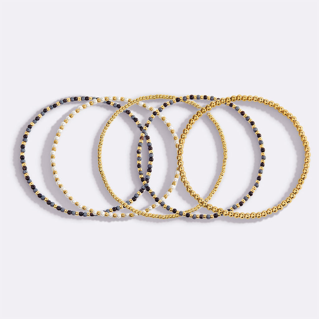 Ensemble de bracelets empilables Weather the Storm avec perles