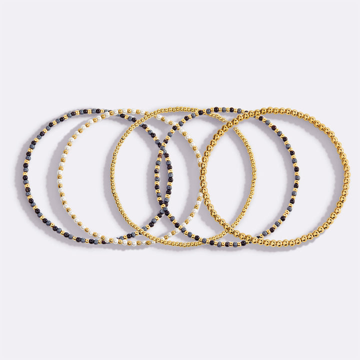 Weather the Storm Beaded Bracelet Stacking Set