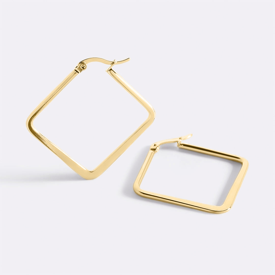 Boucles d'Oreilles Créoles Géométriques Girl Boss
